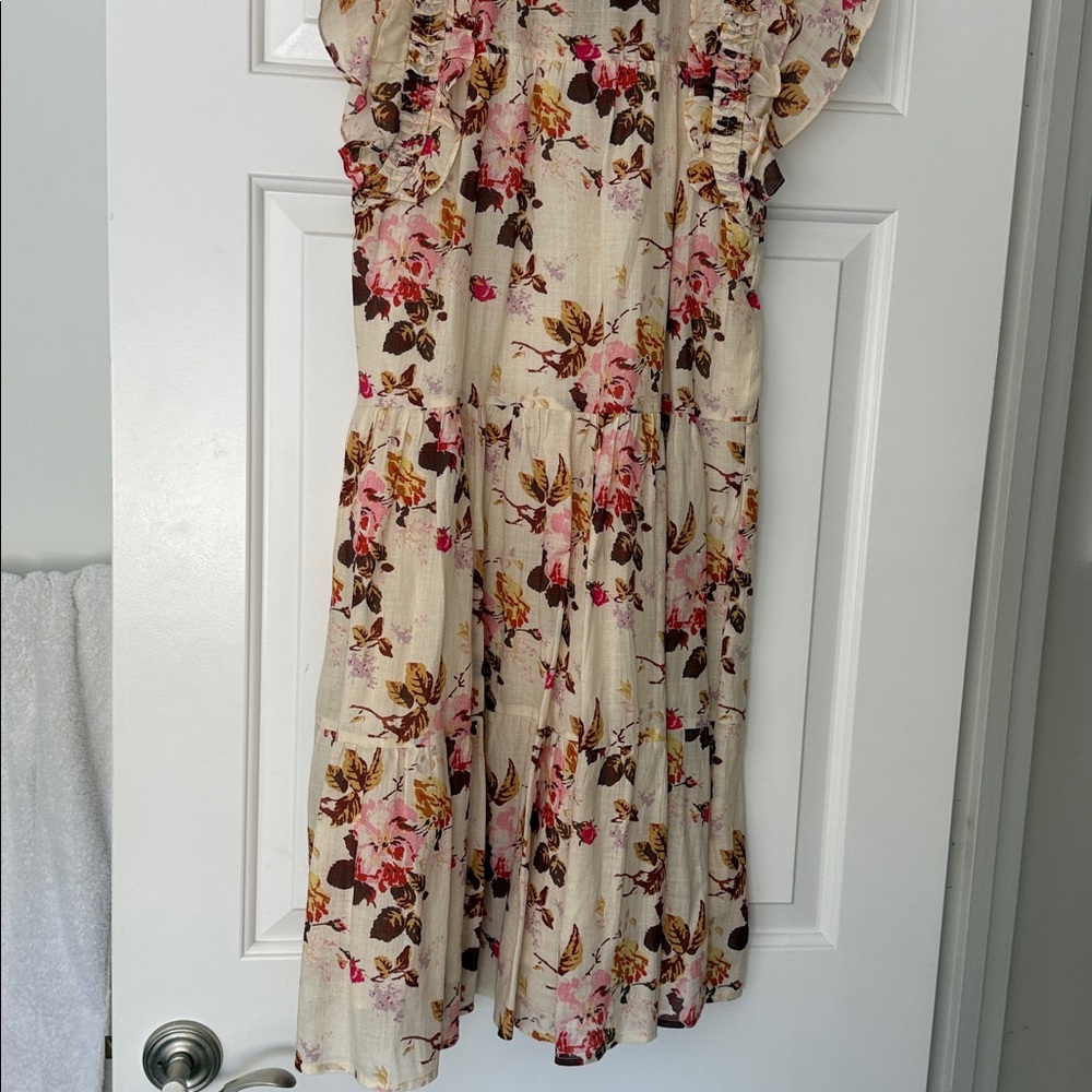Sea NY Floral Ruffle Flutter Sleeve Esme Midi Dress - Picture 7 of 10